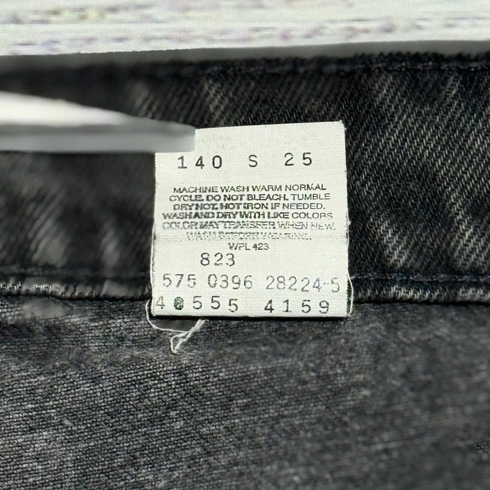Levi's 555 Jeans 30x30 Relaxed Fit Straight Leg Black Denim Orange Tab USA Made